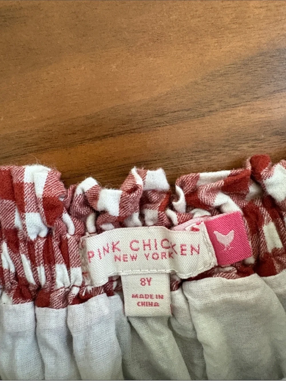 Pink Chicken Girls' Theodore Skirt Gingham Size 8 Years